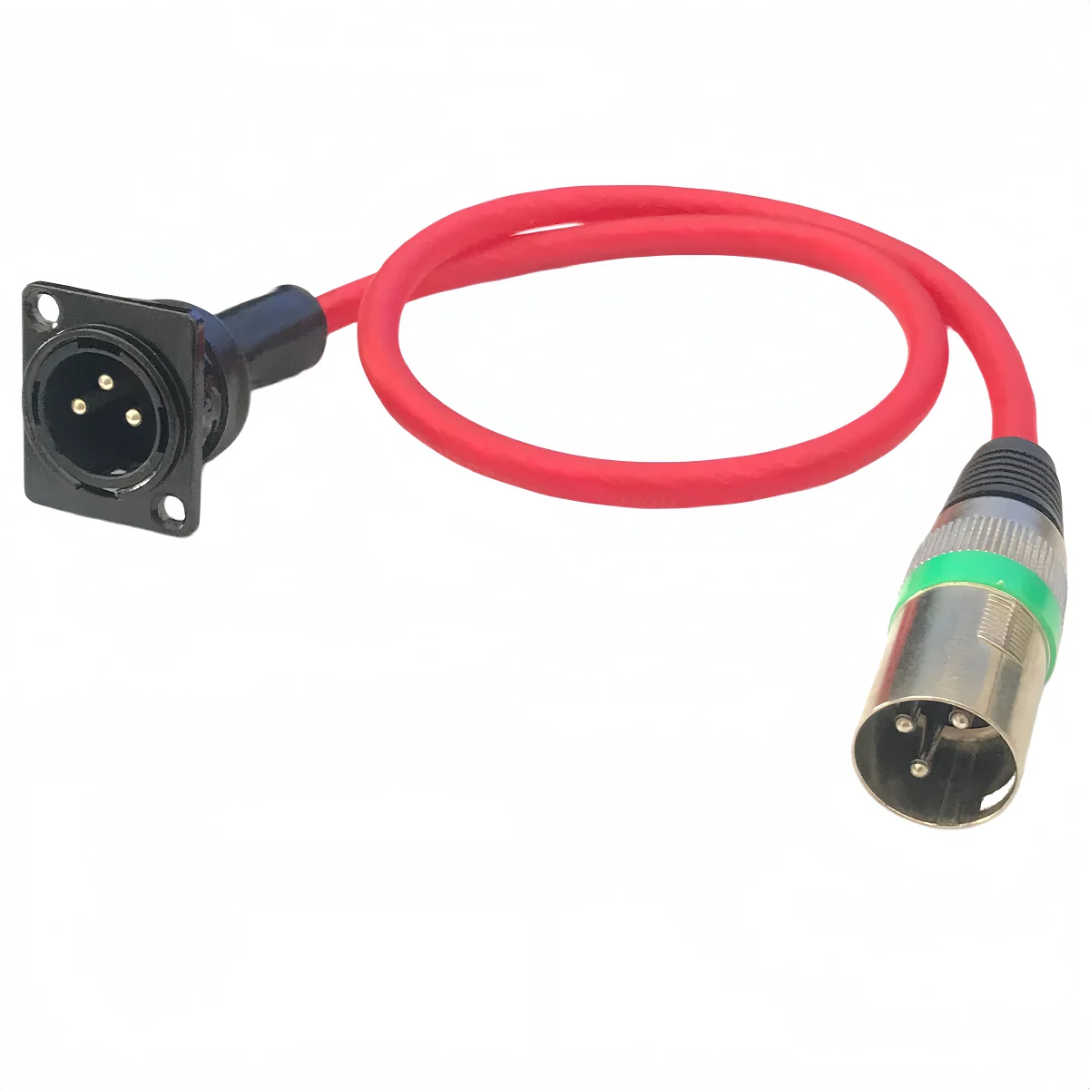 Câble connecteur XLR mâle à XLR mâle à trois broches (anneau d'identification vert, différentes longueurs disponibles)
