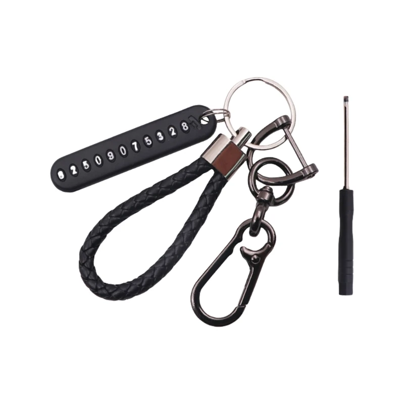 

A2BF Car Interior Decoration Phone Number Card Key Chain Phone Number Plate