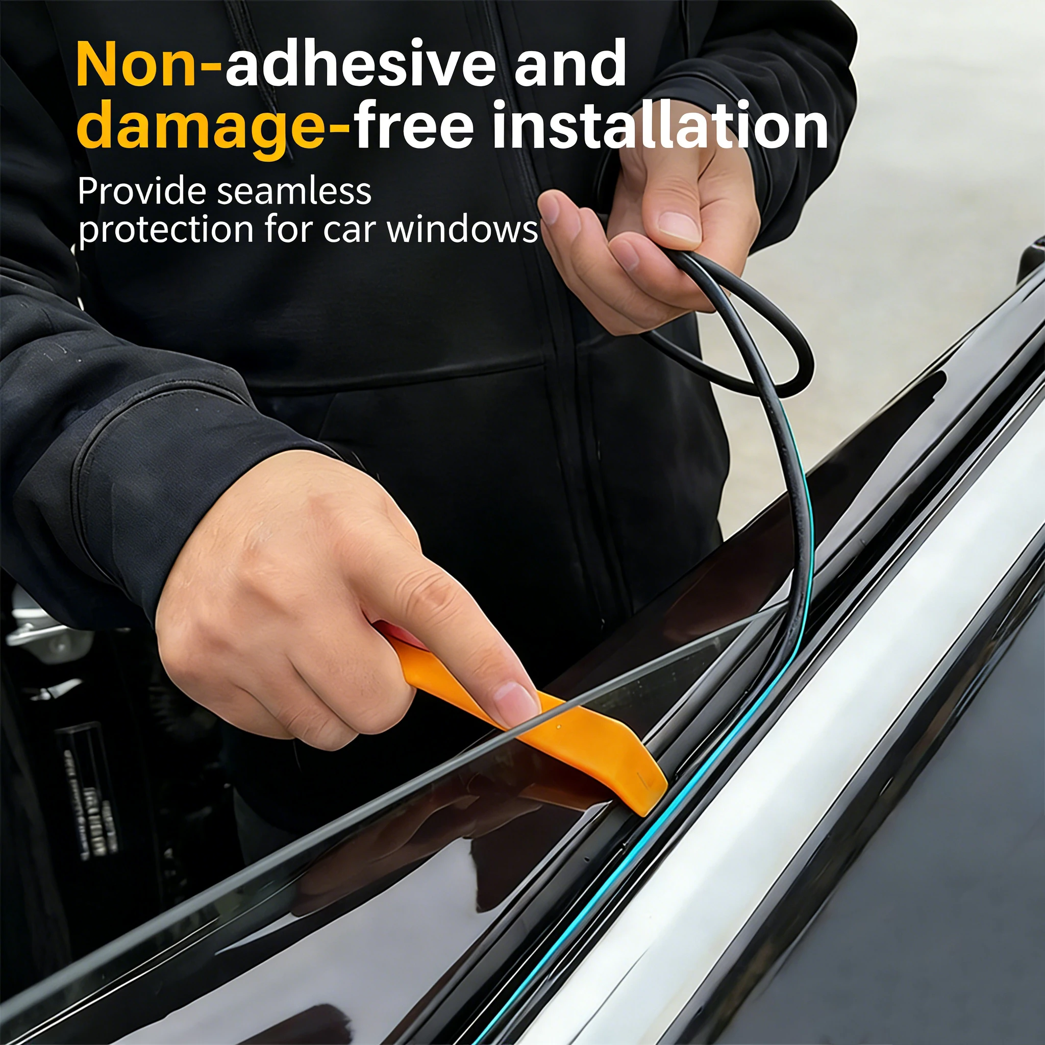 Automotive Window Glass Sealing Strip Door Frame Gap Seal Soundproofing Seal Strip Dustproof and Waterproof Door Noise Reduction