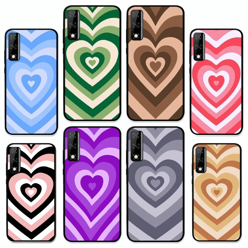 Fashion Purple Heart Swirl Circle Phone Case For Huawei Y9 6 7 5 Prime Enjoy 7s 7 8 Plus 7a 9e 9plus 8E Lite Psmart Shell