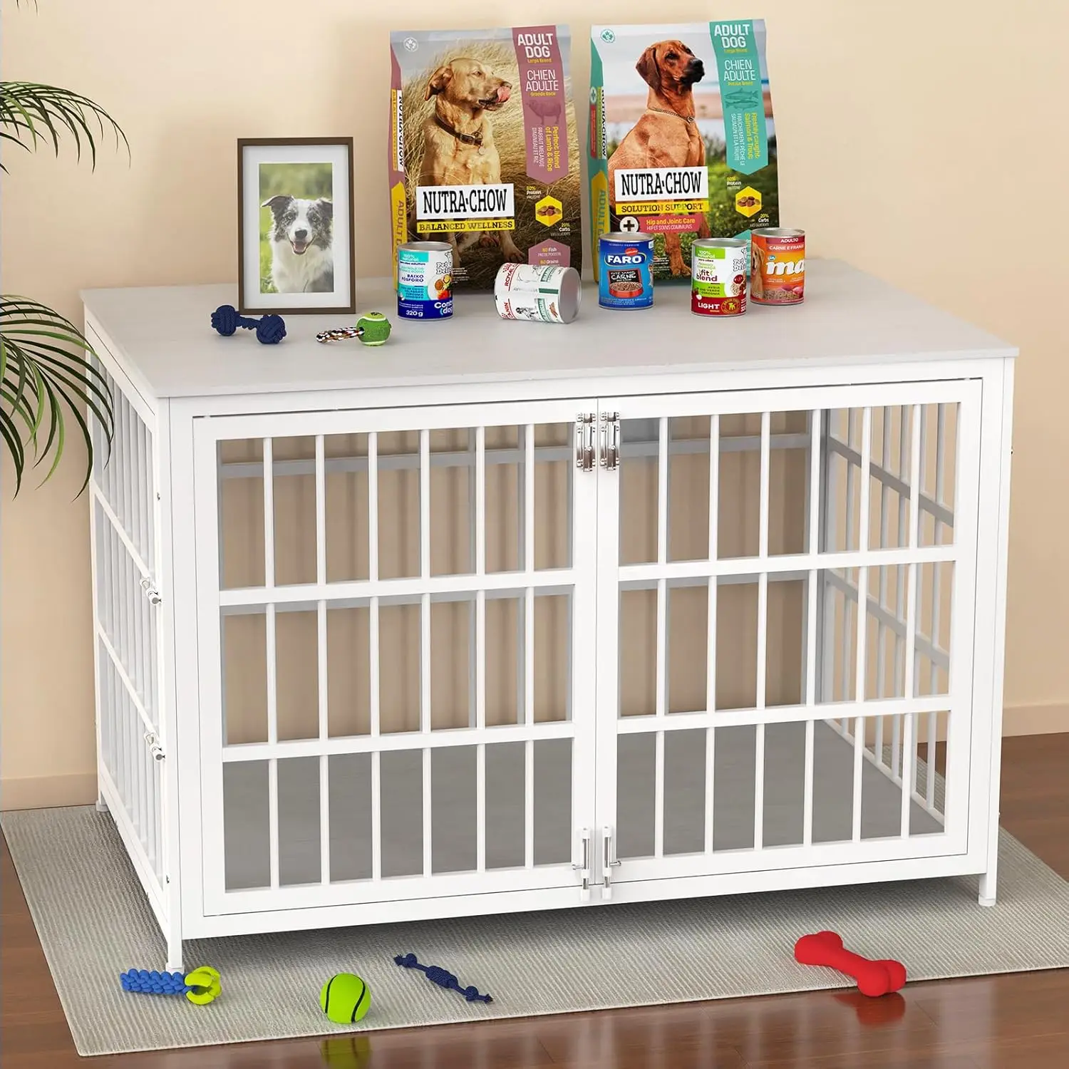 

Сверхмощный ящик для собак с деревянным столом, неразрушимая клетка для больших собак разных размеров и цветов