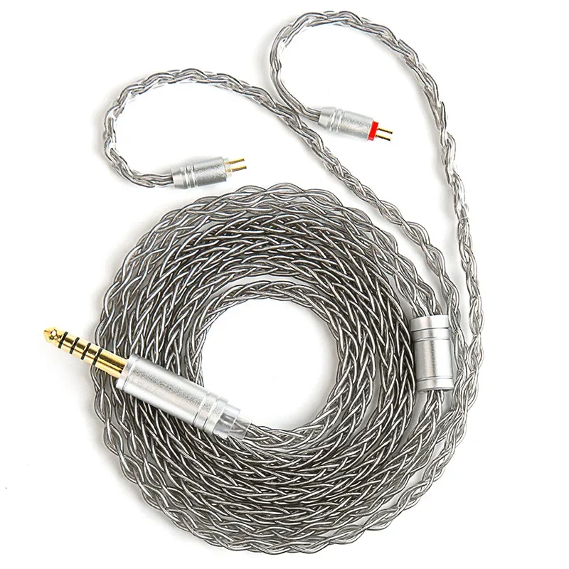 KBEAR ST12 Cable mejorado plateado 4N OFC de 8 hebras, enchufe de 3,5 MM/4,4 MM, Cable para auriculares, Cable de Audio y música HiFi para cabecera con cable