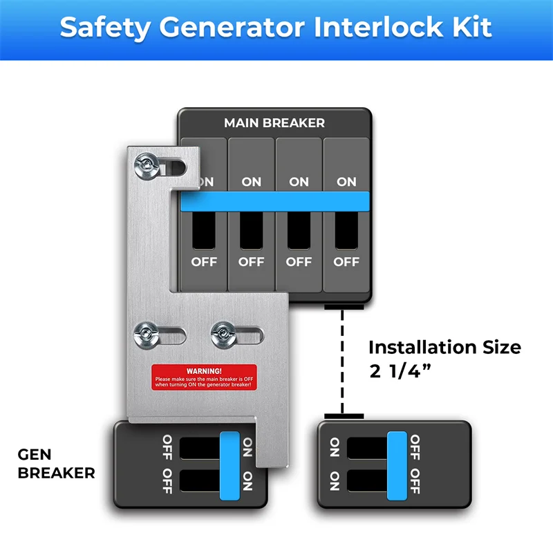 For GE General Electeric Vertical Main 150 or 200 Amp Panels Generator Interlock Kit 2 1/4 Inches Installation Spacing