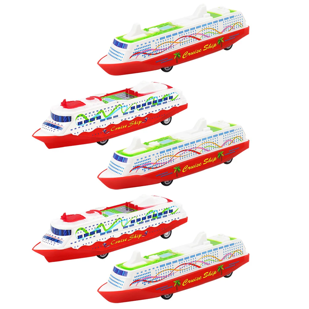 

5 Pcs Kids Toy Pull Back Ship Model Educational Plaything Sliding Steam Children Desktop Adornment Gliding