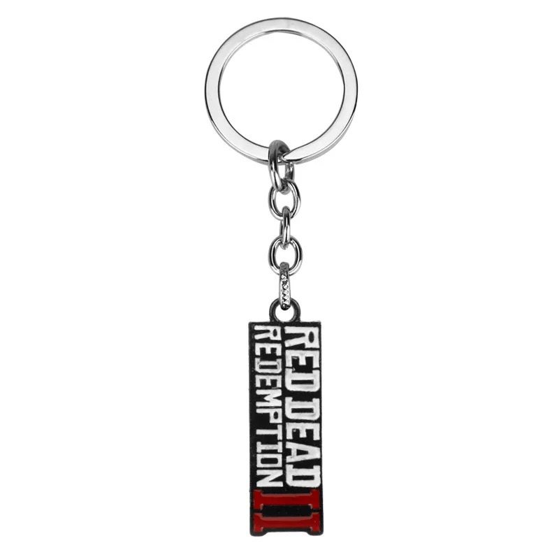 Red Dead Redemption 2 Keychain Men Cosplay Game Gun Pendant Car Key Rings Metal Key Accessories Key Props Bag Jewelry Fans Gift