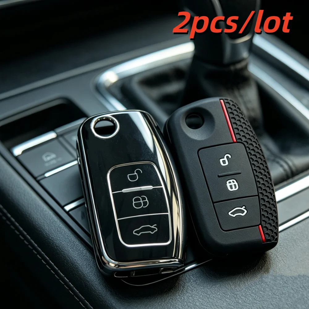 Housses de protection pour clés de voiture, 2 pièces/lot, pour Ford C-Max, Focus, Kuga, Mondeo