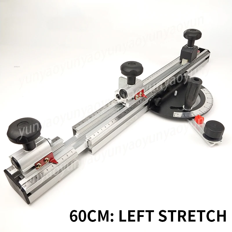 Miter Gauge Aluminium Profile Fence Precision Sliding Table Saw Telescopic Angle Backing Precision Panel Saw Angle