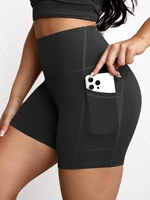 Women High Waist Pocket Yoga Sport Biker Shorts Leggings For Fitness Lift Hips Running Workout Yoga Pant 4