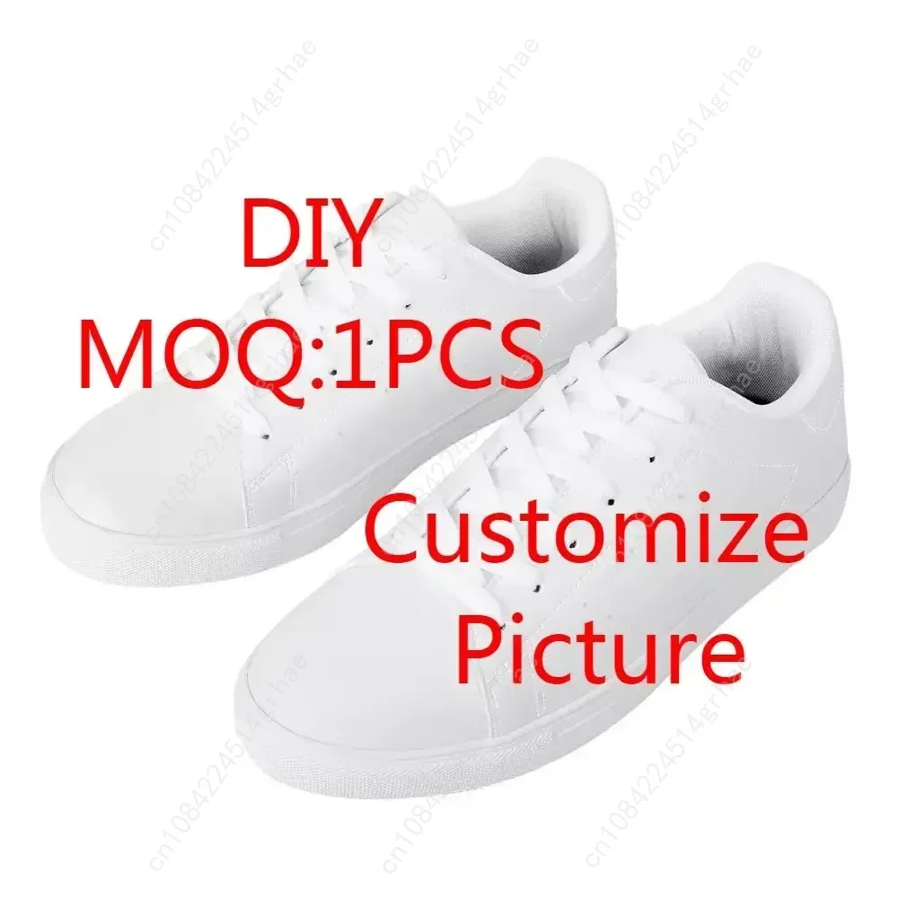 Custom Shoes Women Men White Lace-up Tennis Sneakers Animals Pattern Female Platform Casual Couple Canvas Shoes Breathable