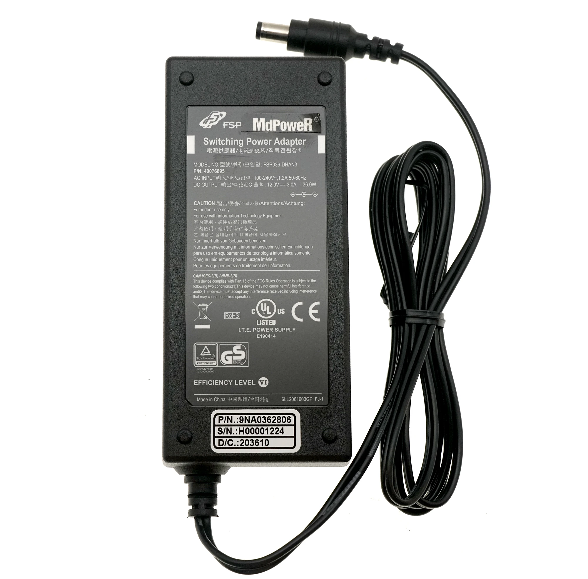 حقيقي FSP FSP036-DHAN3 12V 3A 5.5*2.5mm AC محول شاحن 36W امدادات الطاقة FSP036RHAN FSP036-RHAN2 FSP036-RAB FSP036-1AD101C #2