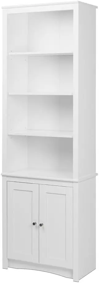 Prepac Hoge Boekenkast Met 2 Shakerdeuren, 14.5 "D X 26.25" Wx 80 "H, Wit