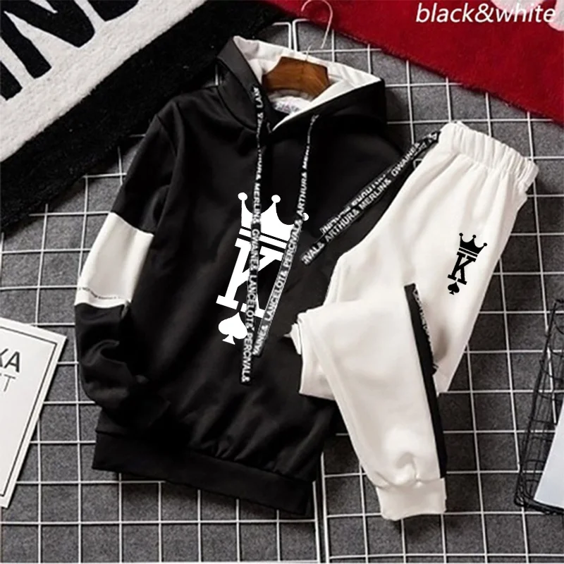 2023 New Fashion King Sports Wear for Men Tops and Trousers Set Casual Jogging Suit Streetwear S-3XL
