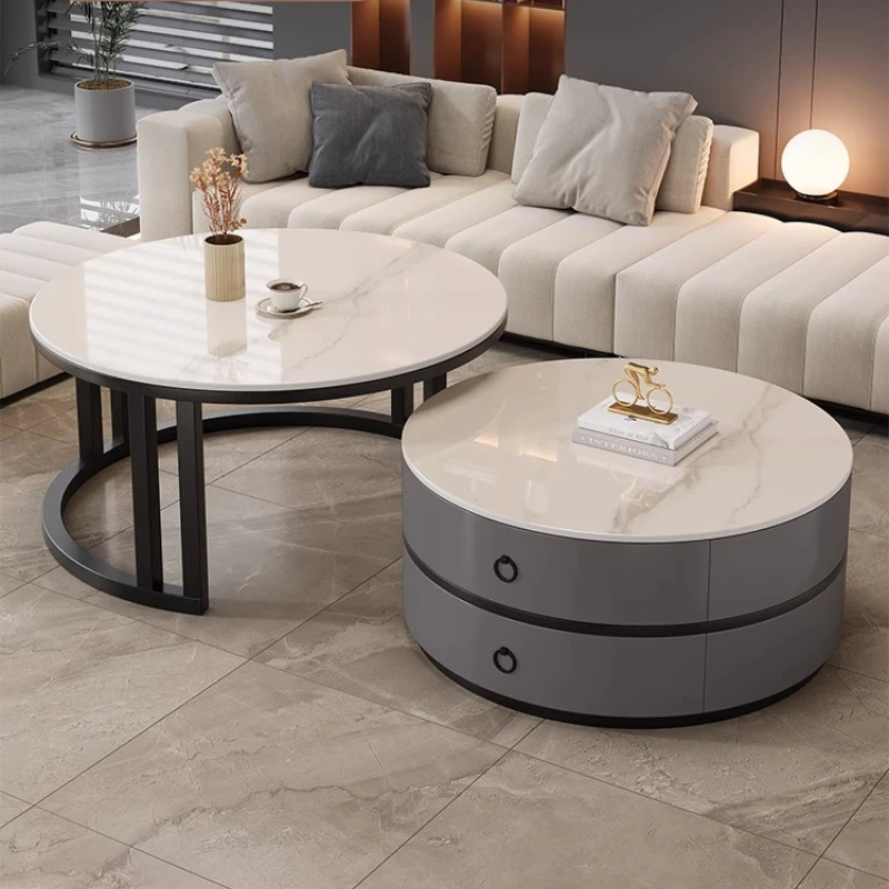 Luxury Modern Coffee Table Designer Livingroom Extra Large Coffee Table Restaurant Table Basse Ronde De Salon Nordic Furniture