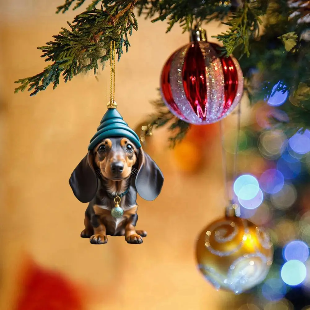 Cartoon Puppy Christmas Tree Pendant Lovely Dog Christmas Tree Hanging Decorations Family Members Cute Animal Dog Holiday Decor