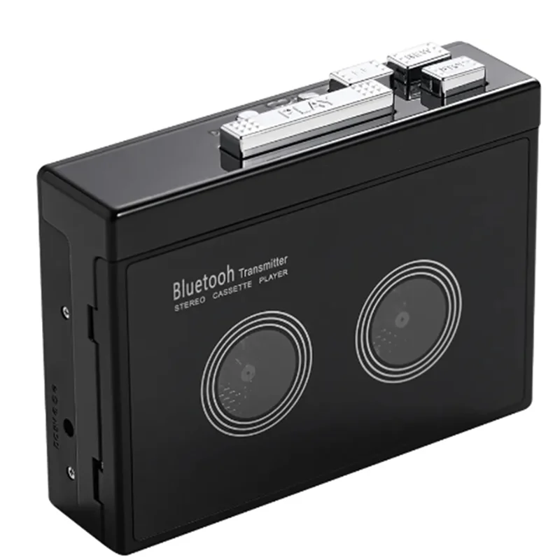 

Black Retro Stereo Cassette Player Walkman Cassette Tape Music Audio Auto Reverse with Bluetooth