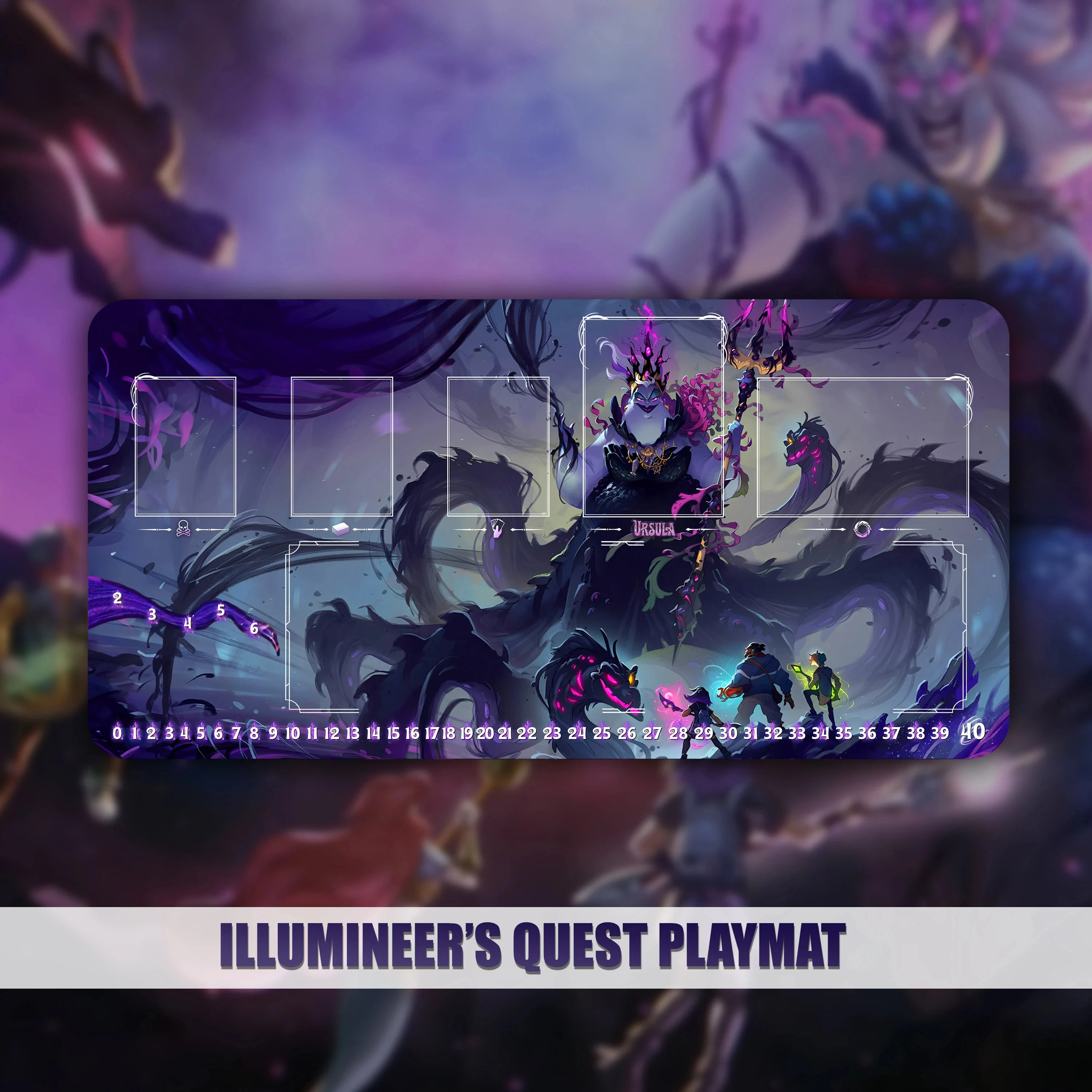

Disney Lorcana Illumineer's Quest Playmat Deep Trouble Ursula TCG Game Mat for Trading Card Game