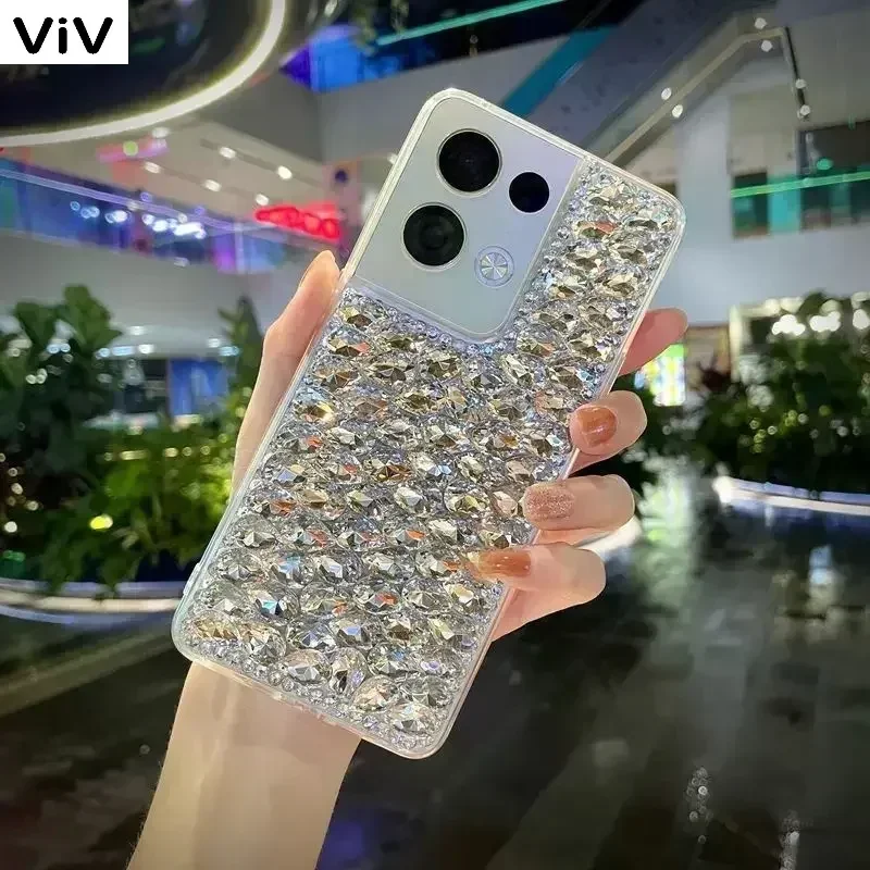 Protective Phone Case with Gemstone Inlaid Rhinestone, Luxury, For iPhone16 Plus 15Pro, 14Plus, 13 Pro, 12 Mini, 11Pro MAX