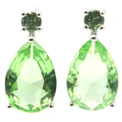 Buy 4 Get 1 Free 20x10mm Pretty Green Tsavorite Garnet Pink Morganite Purple Spinel For Sister Silver Earrings