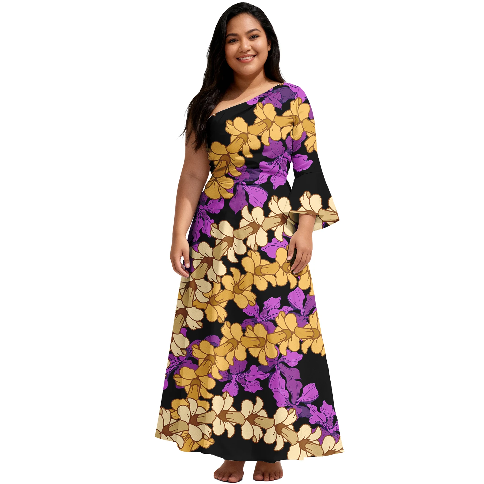فستان للسيدات بتصميم جزيرة هاواي بشعار مخصص، ملابس ساموا الراقية كبيرة الحجم، فساتين نسائية أنيقة عصرية بولينيزية