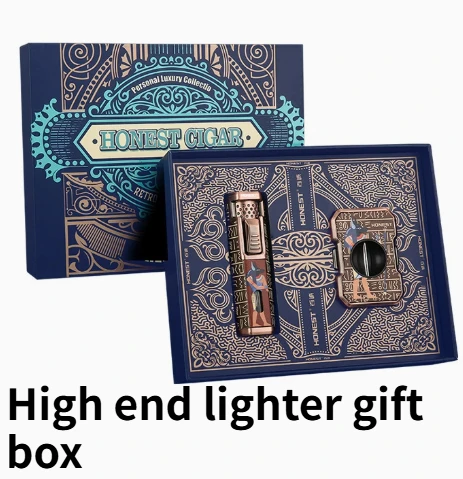 

NEW High-end Set of Solid Relief Pattern Lighte Cigar Cutter Extendable Portable Made of All Metal Has Refined Appearance Gift