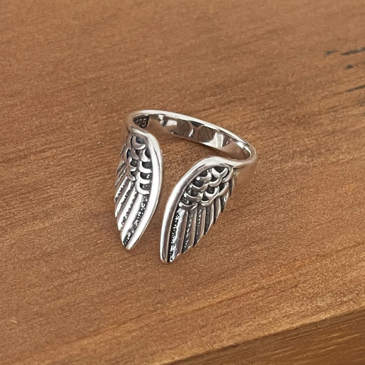 925 Sterling Zilveren Ringen Voor Vrouwen Mannen Fijne Sieraden Vinger Verstelbare Open Vleugel Vorm Ring Voor Feest Verjaardagscadeau