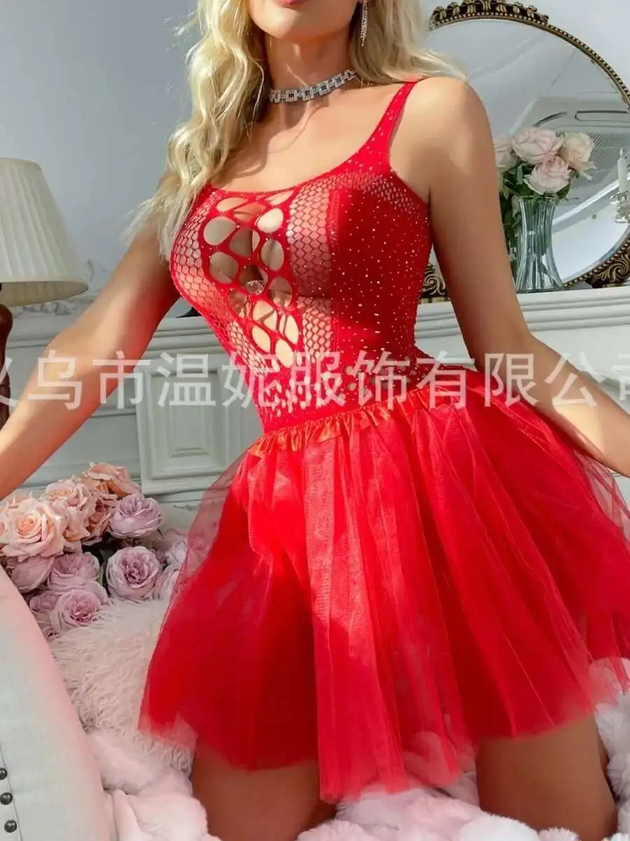 New Red Sequines Ballerina Fairy Prom Party Costume Girls Dance Wear Gymnastic Ballet Dress Elegant Charming Comfortable C12H
