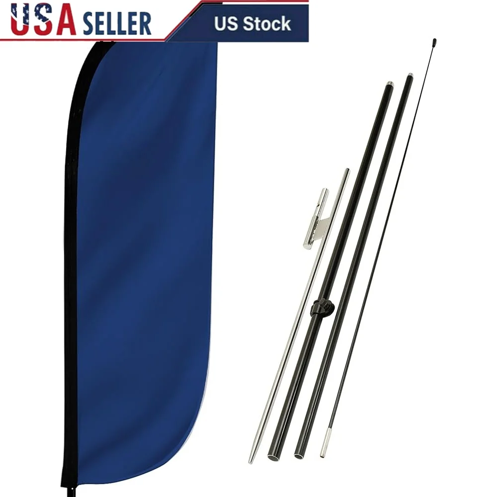 

Feather Flag Pole Kit 7ft Tall Outdoor Advertising Banner with Fiberglass Pole Ground Spike Ideal Business Promotion Events
