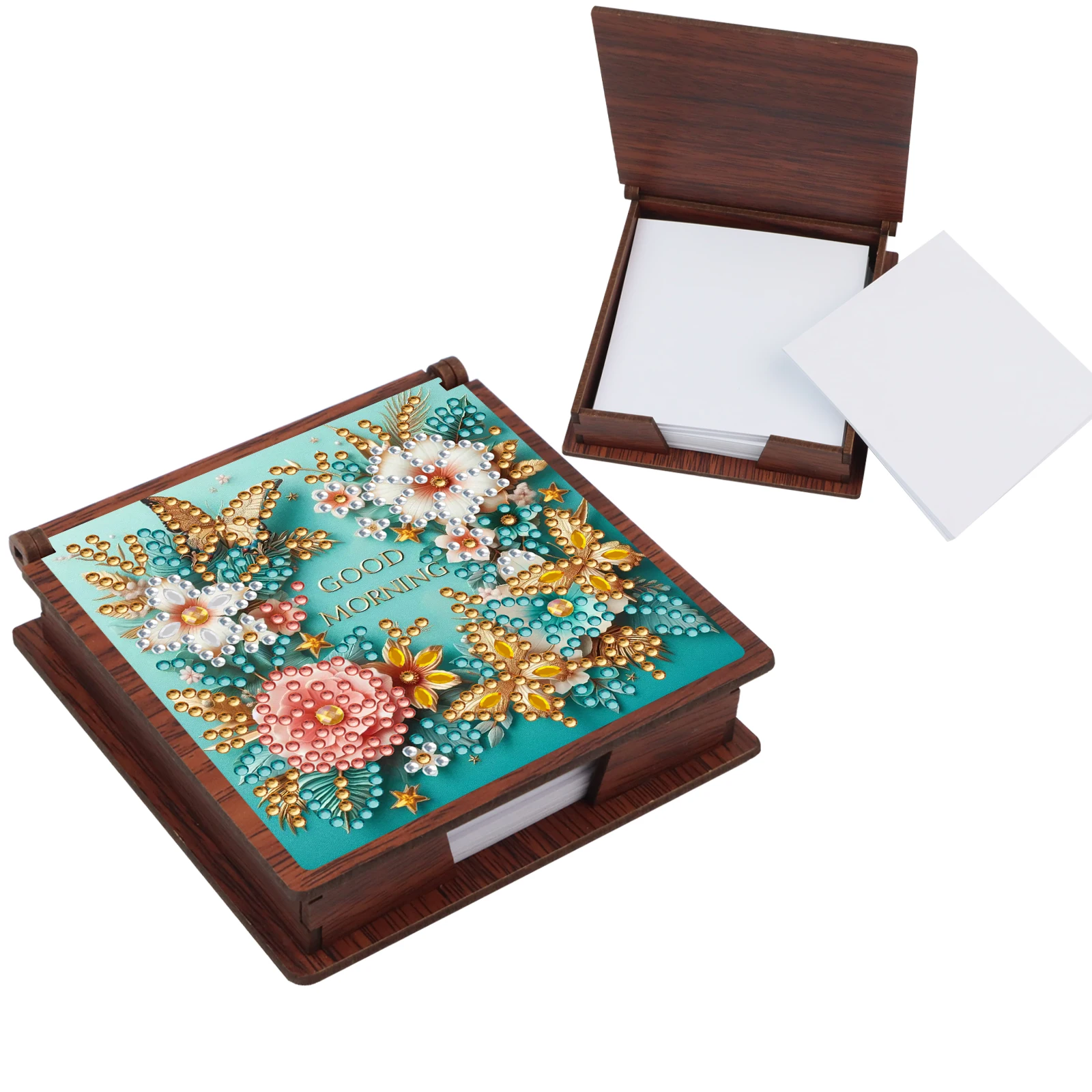 1Pc Diamond Painting Kits Note Box Cute Theme Sticky Note Organizer Sticky Note Set Sticky Note Storage Tools  with Note
