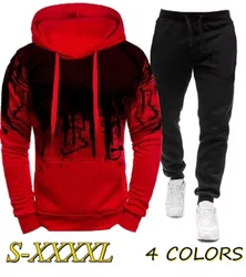 2024 New Autumn Winter Trending Tracksuits Men Camouflage Hoodie + Pant 2 Piece Set Sports Wear 3d Ink Jogging Suits