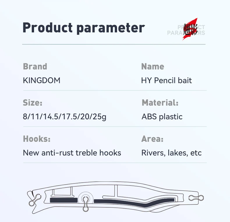 KINGDOM HY Pencil Bait Sinkender Angelköder 70mm-95mm Weitwurf-Wobbler Künstlicher Fischköder für Barsch, Hecht, Salzwasser-Angeln – Detail 9