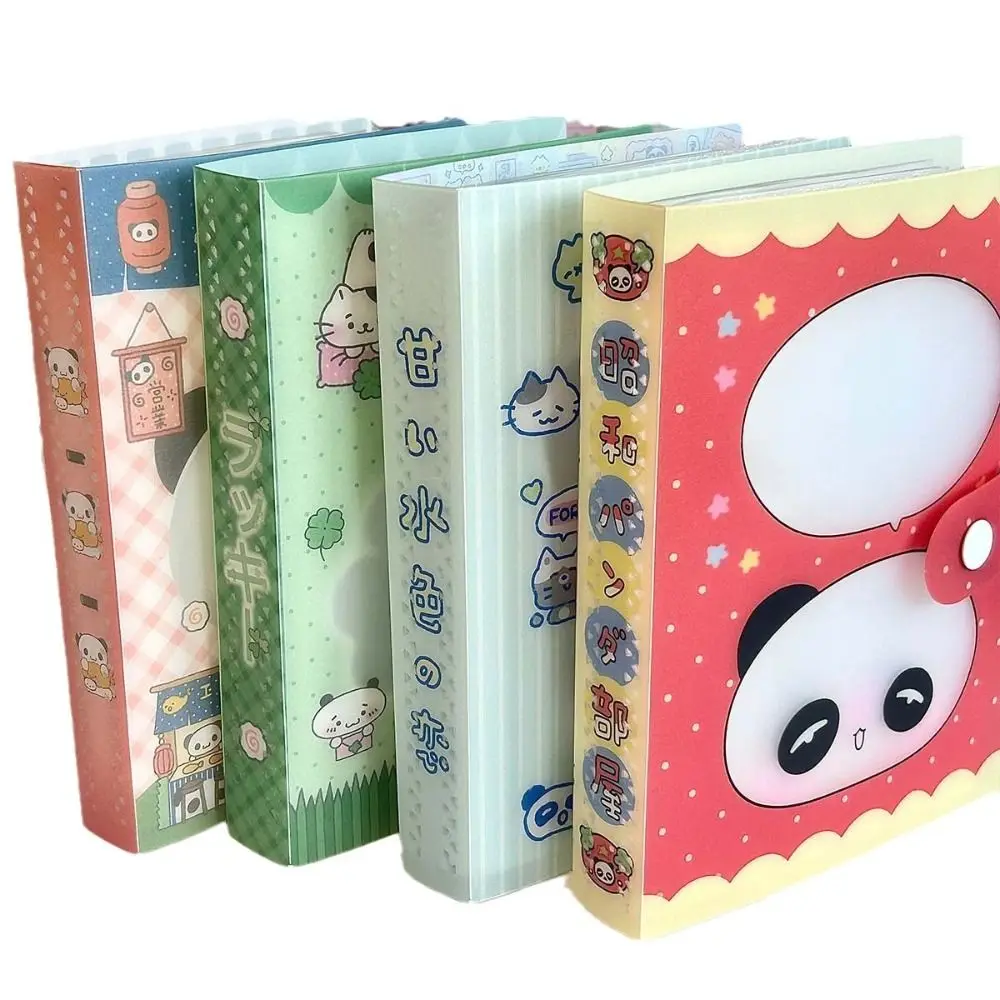 

Clover Design A6 Storage Binder Panda Theme Fixed-page Stickers Binder Vintage Showa Style Kawaii Sticker Storage Book Scrapbook