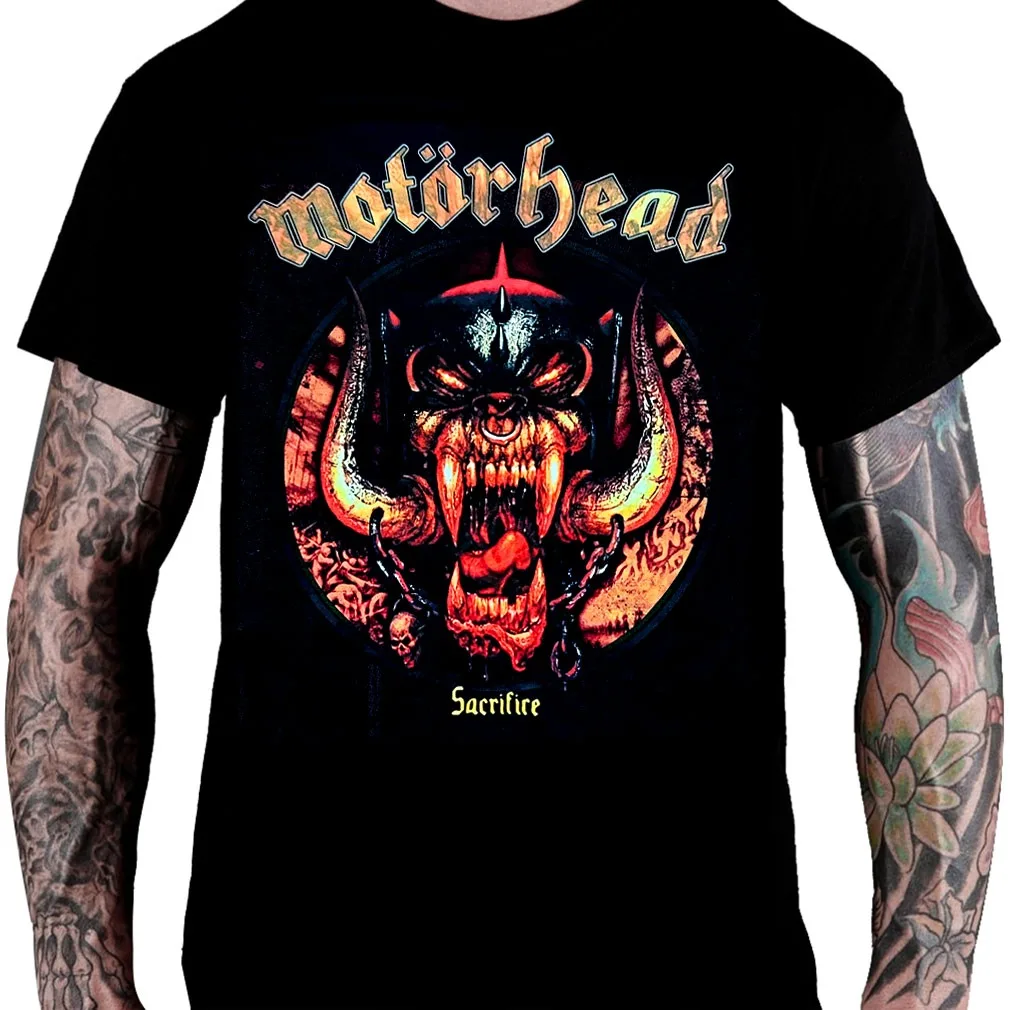 

Motörhead Sacrifice T-Shirt Men's and Women's Short Sleeve Retro Rock Band Oversize Tops Summer Tees Y2k T-shirt Men Streetwear