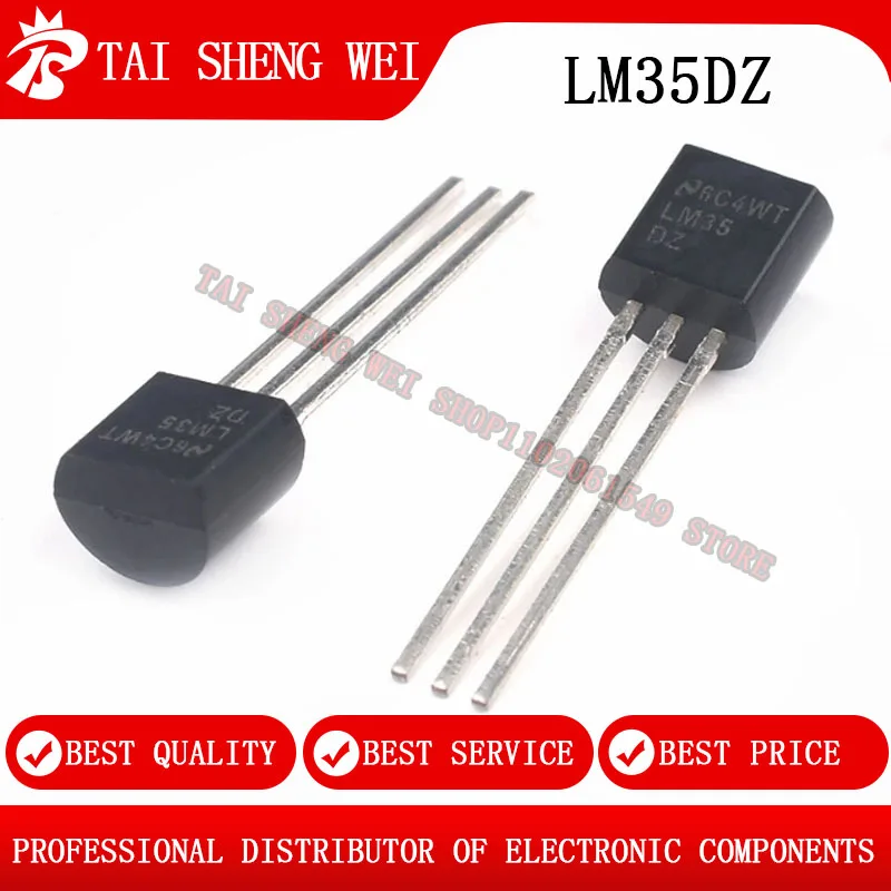 10pcs New original LM35DZ TO-92 LM35 TO92 LM35D Temperature sensor