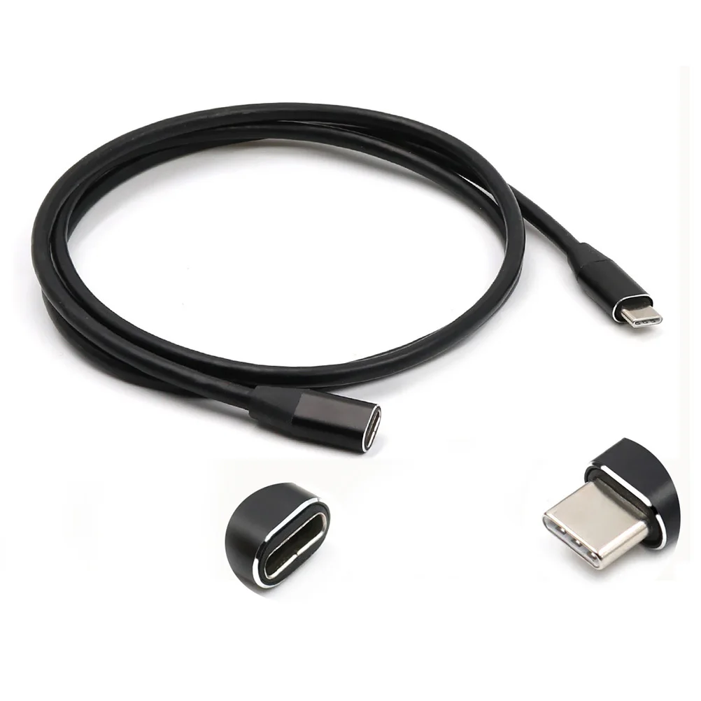 

2Pcs 1m Type-C Data Charging Extension Cable USB 3.1 Male to Female Extender Cord Bi-Directional Easy Carry Black