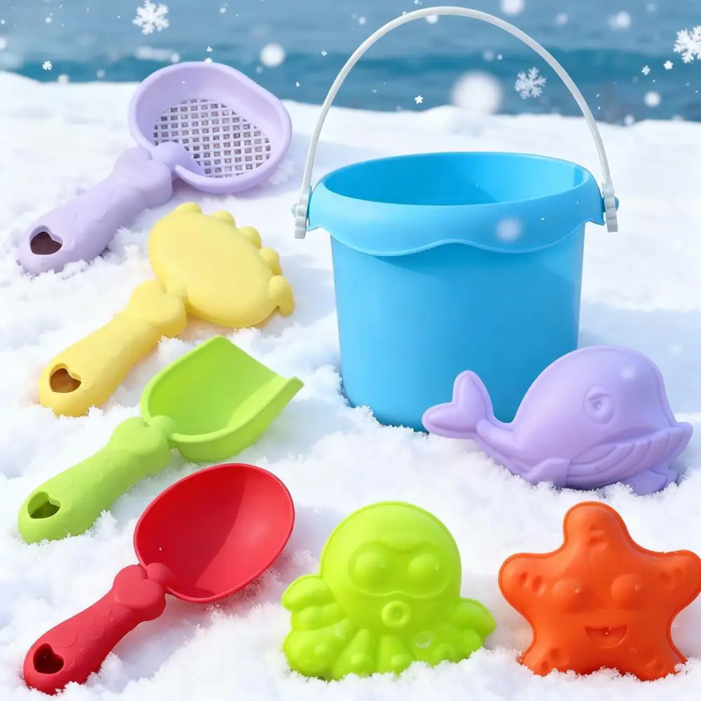Kids Beach Toy Set Baby Sand & Water Play Kit with Bucket Shovel Rake Watering Can Summer Outdoor Sandbox Tools for Toddlers