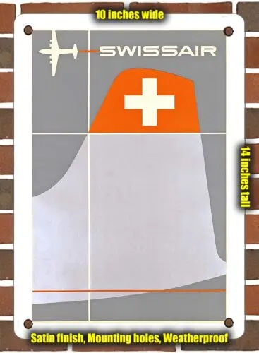 METAL SIGN - 1952 Swissair - 10x14 Inches 2