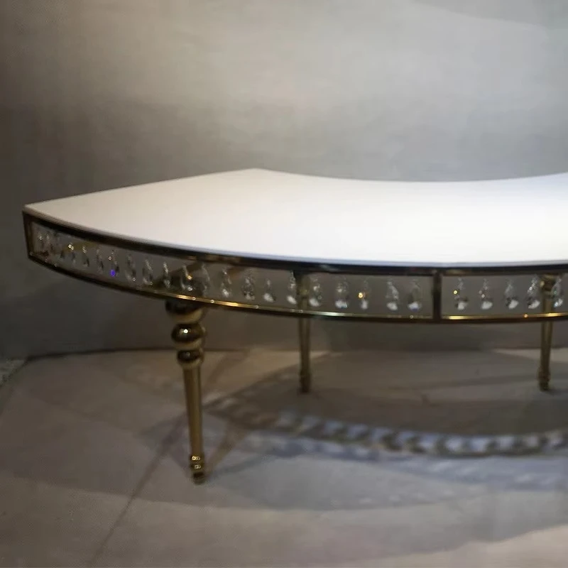 High Quality Event Banquet Furniture Round Dining Table Gold Party Tables and Chairs