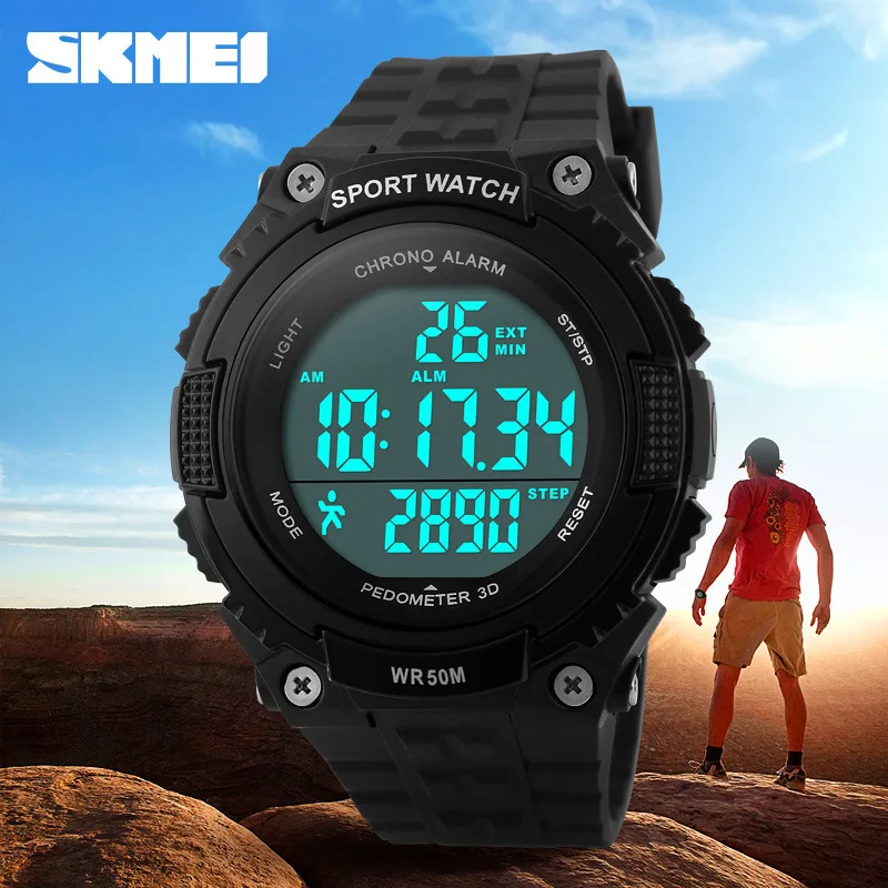 Skmei Men's Sports Waterproof Electronic Watch Outdoor Cycling Watch Step Watch Enterprise Gift Promotion