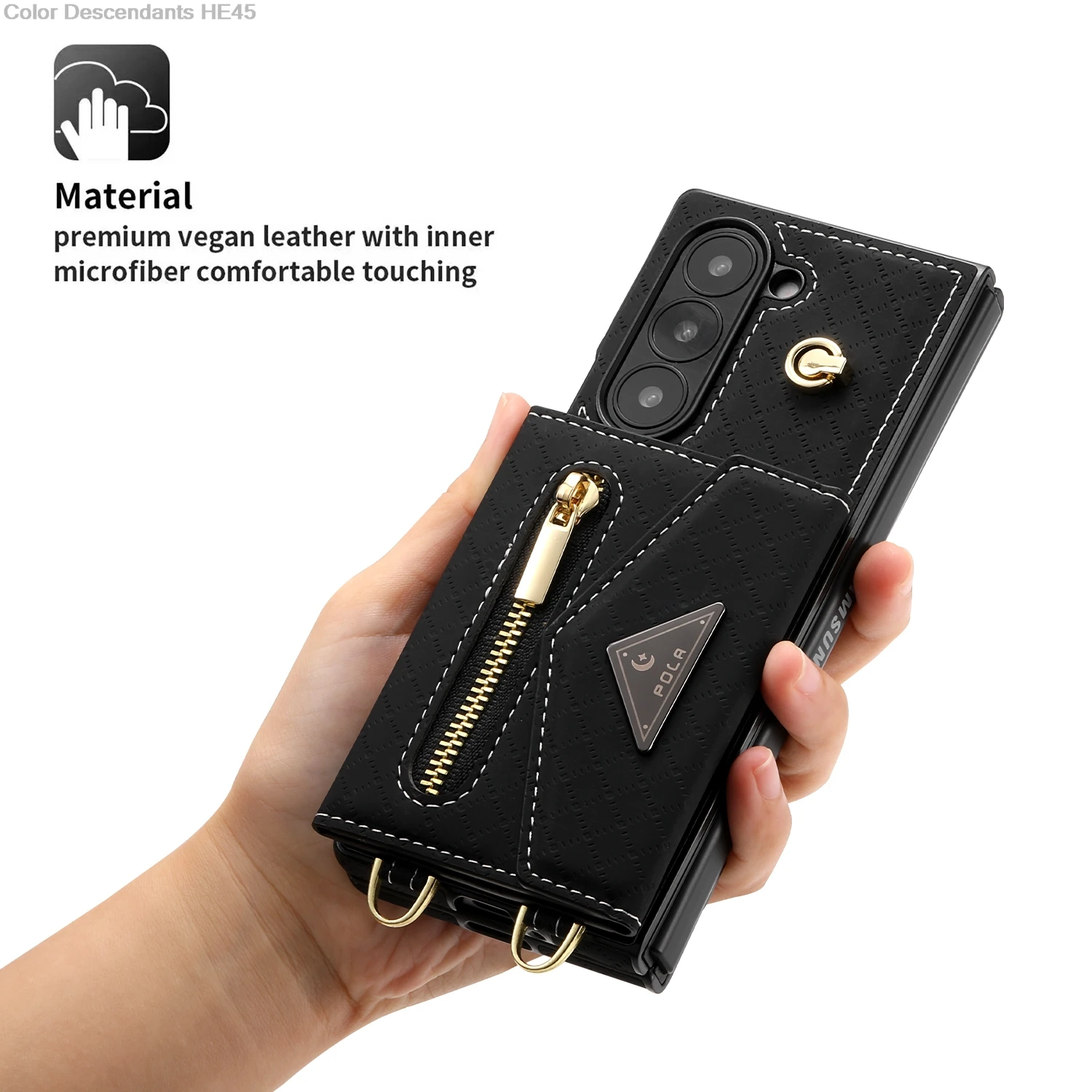 Plaid zipper for Samsung Galaxy flod 6 folding mobile phone bracelet for Samsung Galaxy flod6 fashion zipper Purse Card Holder