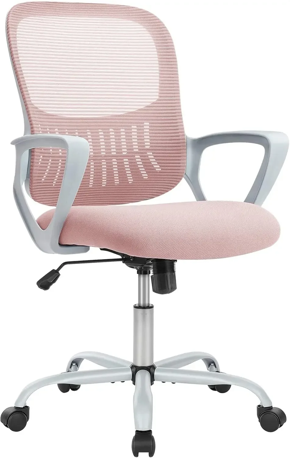 Office Computer Desk Ergonomic Mid-Back Breathable Mesh Rolling Work Swivel Task Chairs with Wheels, Comfortable Lumbar Sup