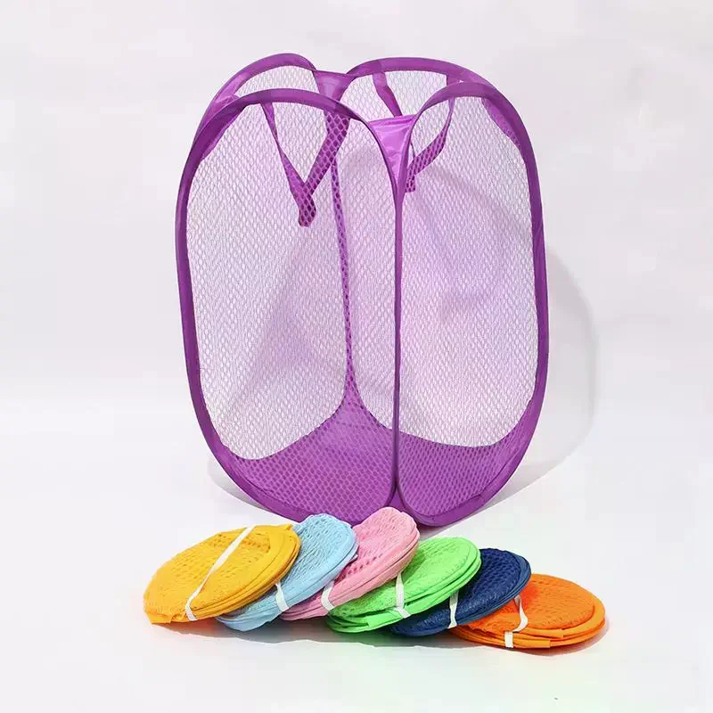 Mesh Laundry Basket Foldable Small Dirty Storage Basket Livingroom Bedroom Change Clothes Basket Portable Business Travel