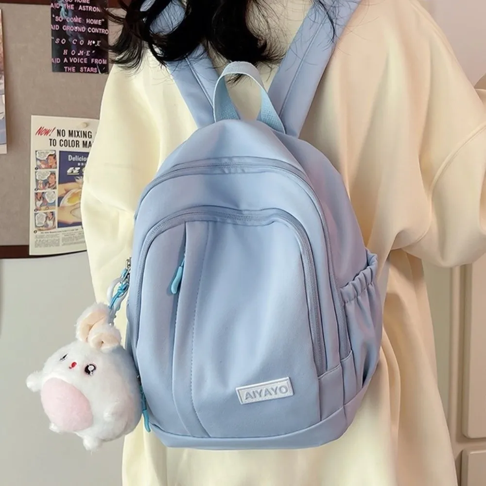 Nylon Girls Backpacks Large Capacity Solid Color Students School Bags Japanese style Multi Pockets Teenage Shoulder Bags Travel