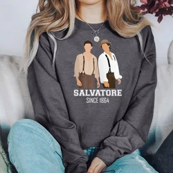 Vampire Diares Sweatshirt Salvatore Brothers Est 1864 Hoodie Damon and Stefan Brothers Graphic Pullover Mystic Falls Sweatshirts