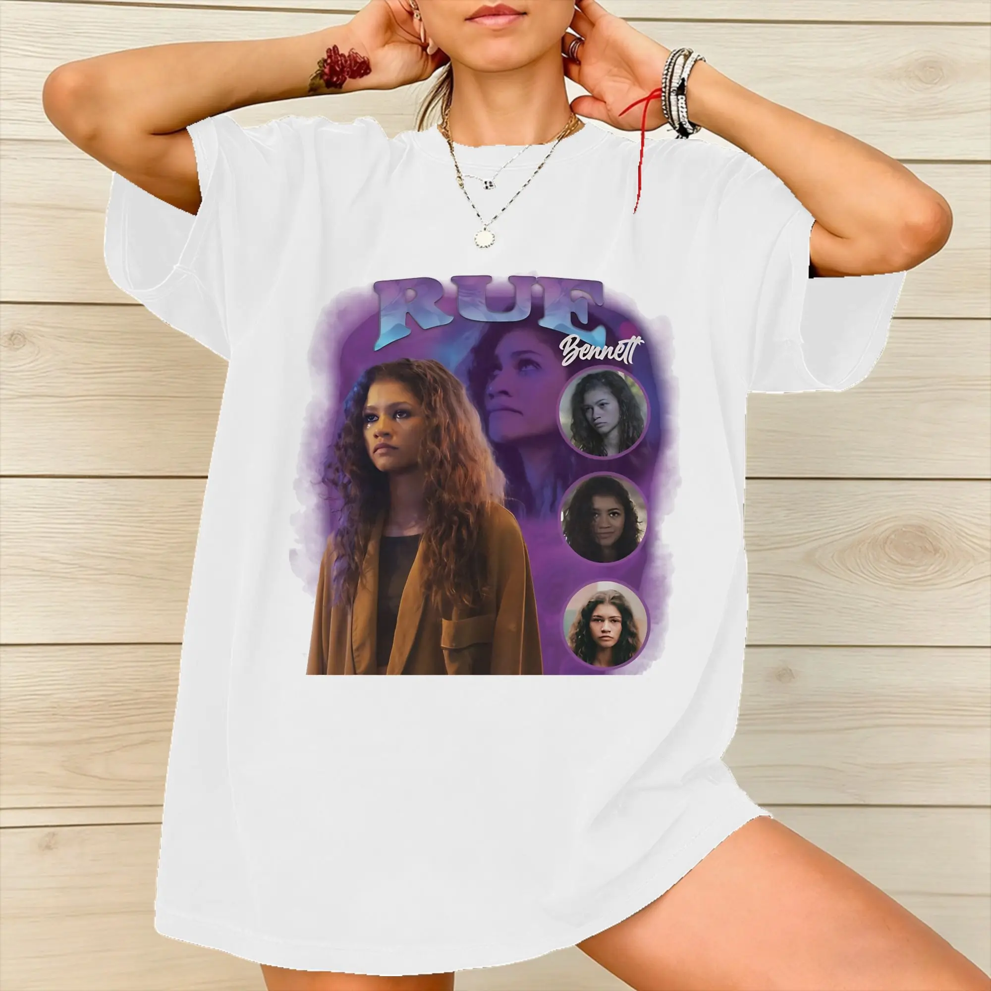 Ruby Rue Zendaya Tee Shirt for Men Women Graphic Printing T Shirts  100% Cotton Clothes