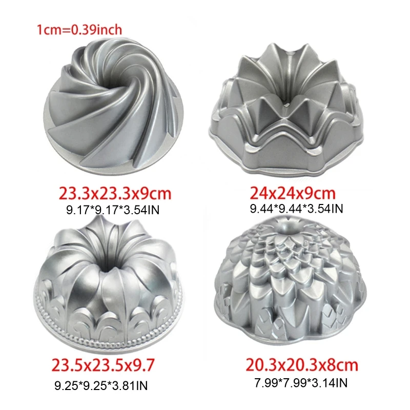แม่พิมพ์เค้กอลูมิเนียม Heavy Duty Die Cast อลูมิเนียม Bund เค้กถาดอบทนทานเคลือบไม่ติดสำหรับ Easy Release ทนทาน