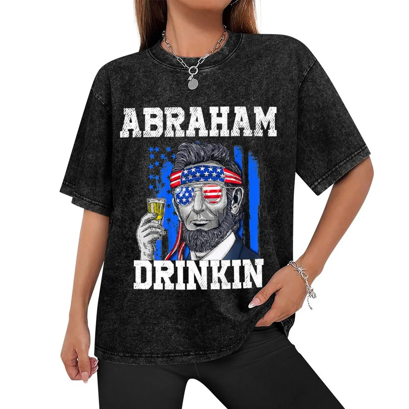 Abraham Drinkin - Abe Lincoln Merica USA July 4th T-Shirt shirts graphic tee shirts graphic tees men t shirts high quality