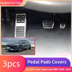 For SEAT Leon Cupra Leon Mk4 2020~2022 Car Foot Pedals Gas Accelerator Brake Stainless Steel Non-slip Pedal Cover Accessories.