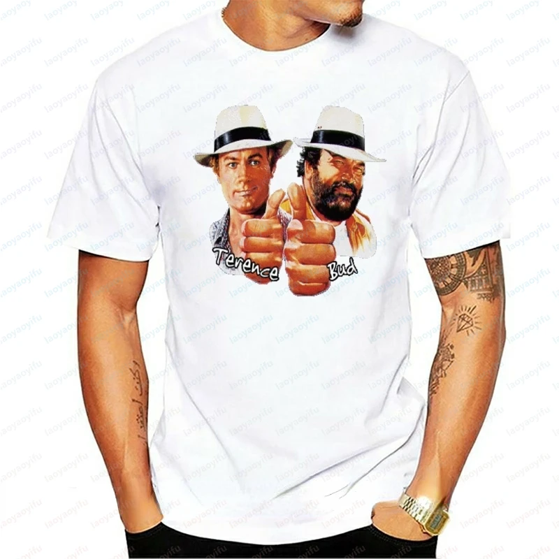 Maglietta Uomo Donna Bud Spencer Terence Hill Tributo Buggy Men Clothing Summer Short-sleev Tops Retro Ropa Hombre Camisetas