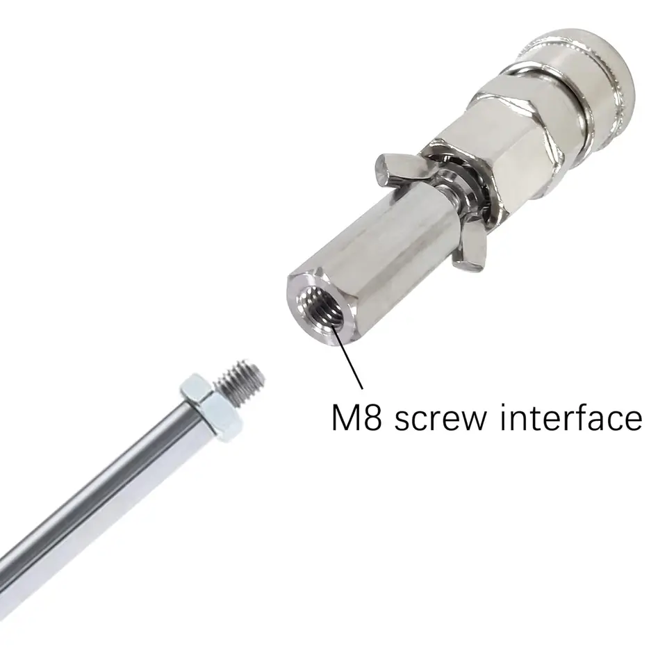 Adaptateur à Ventouse Pour Actionneur Linéaire Avec Raccord D'Air Rapide - Ventouse Acier Inoxydable 9,5 Cm Diamètre