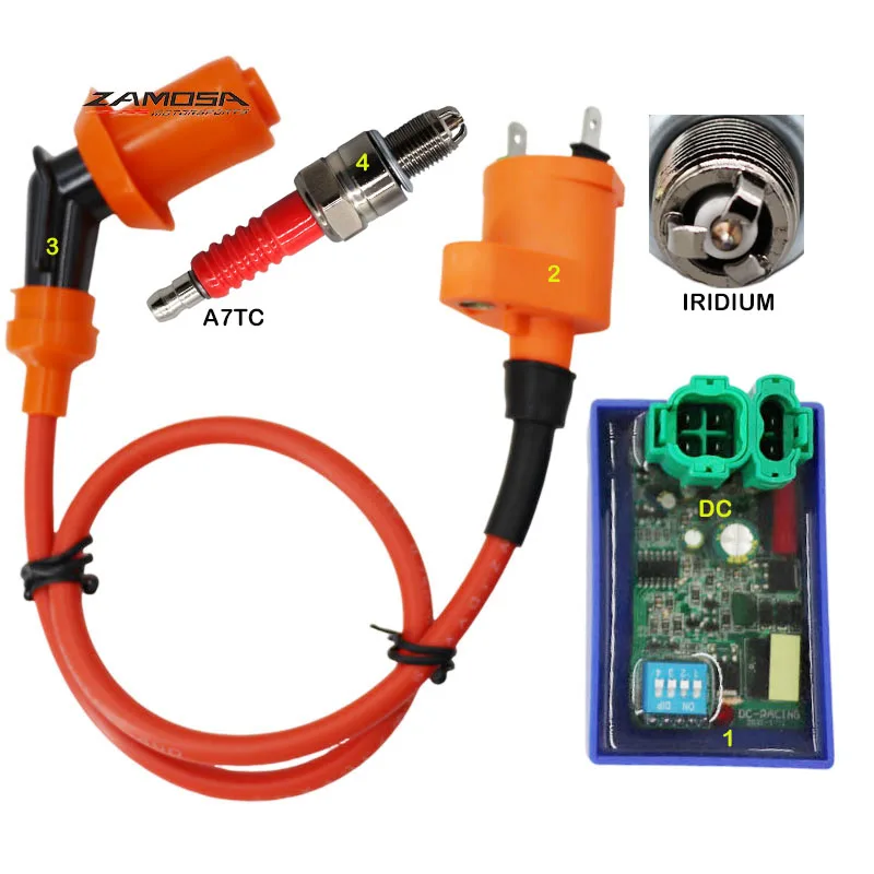 

High Performance Racing CDI Ignition Coil Spark Plug Racing Kit for 50cc 80cc 110cc 125cc 150cc Moto Bike A7TJC GY6 6 Pins DC